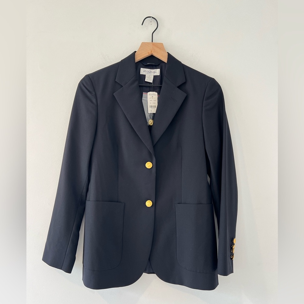 NWT Brooks Brothers Loro Piana Two Button Wool Blazer Navy Blue 2